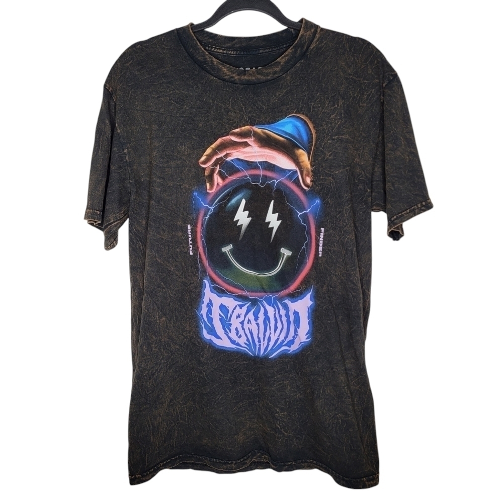 Vibras by J Balvin Crystal Ball Black Washed T-Shirt Size Large
